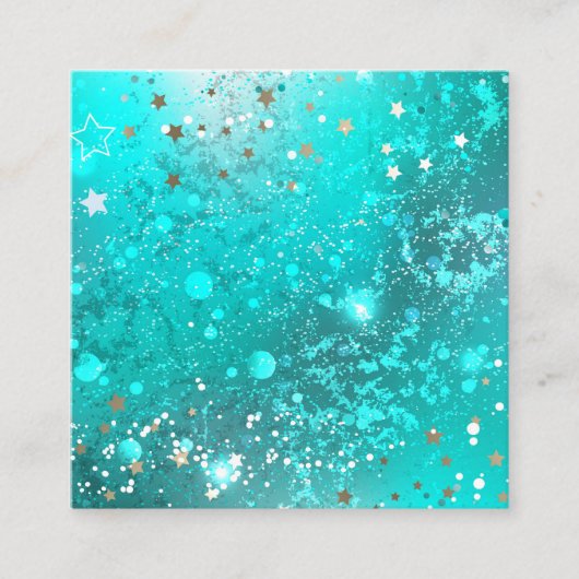 Mint Turquoise Foil Hintergrund Begleitkarte (Vorderseite)