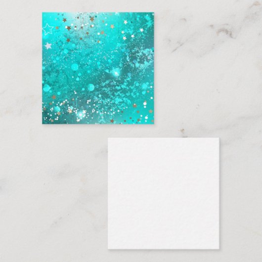 Mint Turquoise Foil Hintergrund Begleitkarte (Vorne/Hinten)