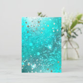 Mint Turquoise Foil Hintergrund Begleitkarte (Stehend Vorderseite)