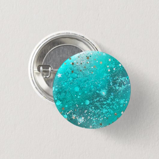Mint Turquoise Foil Hintergrund Button (Vorne & Hinten)