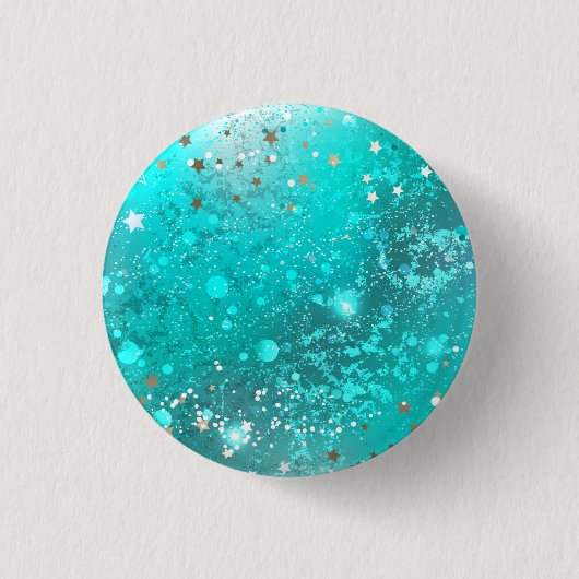 Mint Turquoise Foil Hintergrund Button (Vorderseite)