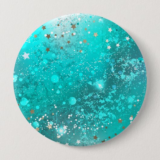 Mint Turquoise Foil Hintergrund Button (Vorderseite)