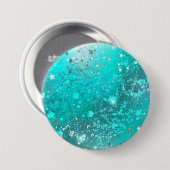 Mint Turquoise Foil Hintergrund Button (Vorne & Hinten)