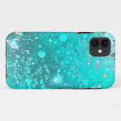 Mint Turquoise Foil Hintergrund Case-Mate iPhone Hülle (Rückseite (Horizontal))