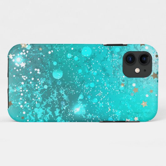 Mint Turquoise Foil Hintergrund Case-Mate iPhone Hülle (Rückseite (Horizontal))