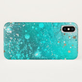 Mint Turquoise Foil Hintergrund Case-Mate iPhone Hülle (Rückseite (Horizontal))