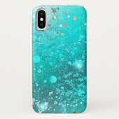Mint Turquoise Foil Hintergrund Case-Mate iPhone Hülle (Rückseite)