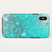 Mint Turquoise Foil Hintergrund Case-Mate iPhone Hülle (Rückseite (Horizontal))