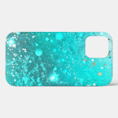 Mint Turquoise Foil Hintergrund Case-Mate iPhone Hülle (Rückseite (Horizontal))
