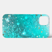 Mint Turquoise Foil Hintergrund Case-Mate iPhone Hülle (Rückseite (Horizontal))