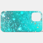 Mint Turquoise Foil Hintergrund Case-Mate iPhone Hülle (Rückseite (Horizontal))
