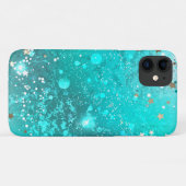 Mint Turquoise Foil Hintergrund Case-Mate iPhone Hülle (Rückseite (Horizontal))