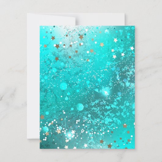 Mint Turquoise Foil Hintergrund Dankeskarte (Vorderseite)