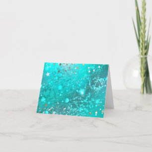 Mint Turquoise Foil Hintergrund Dankeskarte