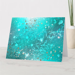 Mint Turquoise Foil Hintergrund Dankeskarte