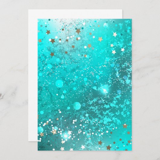 Mint Turquoise Foil Hintergrund Dankeskarte (Vorne/Hinten)