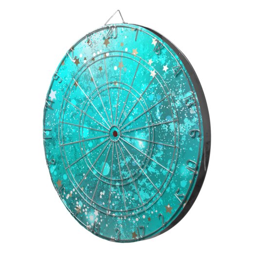 Mint Turquoise Foil Hintergrund Dartscheibe (Vorderseite rechts)
