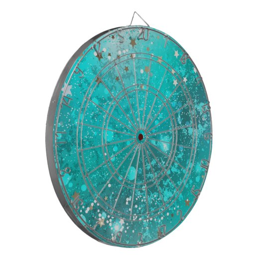 Mint Turquoise Foil Hintergrund Dartscheibe (Vorderseite Links)