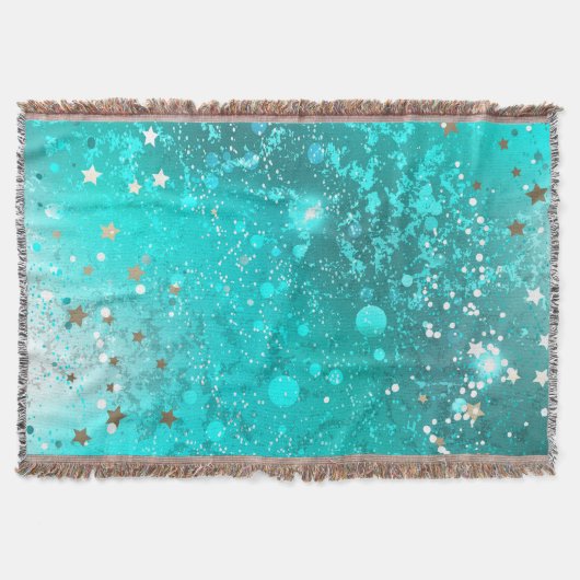 Mint Turquoise Foil Hintergrund Decke (Vorderseite)