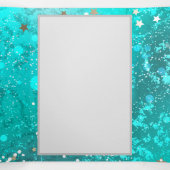 Mint Turquoise Foil Hintergrund Dreifach Gefaltete Ankündigung (Innenseite Mitte)