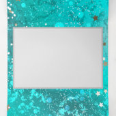 Mint Turquoise Foil Hintergrund Dreifach Gefaltete Karte (Innenseite Mitte)