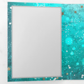 Mint Turquoise Foil Hintergrund Dreifach-gefaltete Programmkarte (Innen Erste Seite)