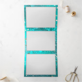 Mint Turquoise Foil Hintergrund Dreifach-gefaltete Programmkarte (Innenseite)