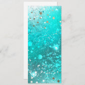 Mint Turquoise Foil Hintergrund Einladung (Vorne/Hinten)