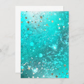Mint Turquoise Foil Hintergrund Einladung (Vorne/Hinten)