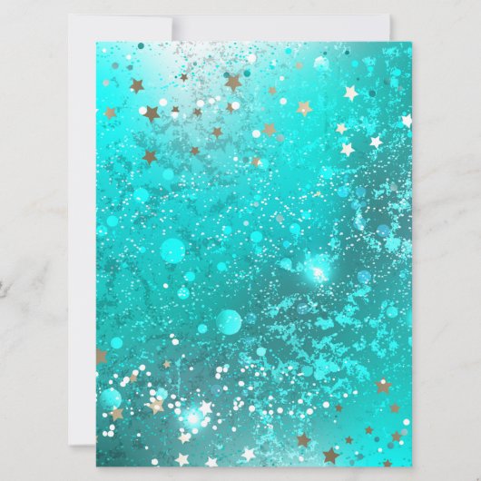 Mint Turquoise Foil Hintergrund Einladung (Vorderseite)