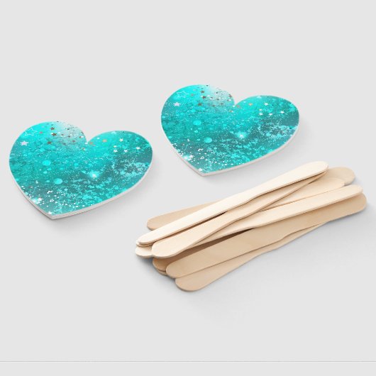 Mint Turquoise Foil Hintergrund Fächer (Non-assembled)