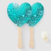 Mint Turquoise Foil Hintergrund Fächer (Vorne und Hinten)