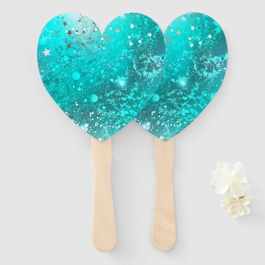 Mint Turquoise Foil Hintergrund Fächer (Vorne und Hinten)