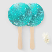 Mint Turquoise Foil Hintergrund Fächer (Vorne und Hinten)