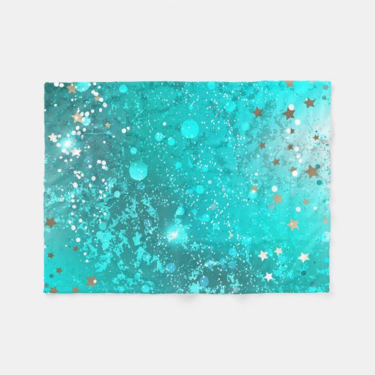 Mint Turquoise Foil Hintergrund Fleecedecke (Vorderseite (Horizontal))