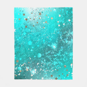 Mint Turquoise Foil Hintergrund Fleecedecke