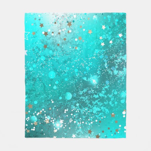 Mint Turquoise Foil Hintergrund Fleecedecke (Vorderseite)