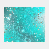 Mint Turquoise Foil Hintergrund Fleecedecke (Vorderseite (Horizontal))