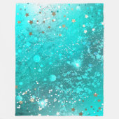 Mint Turquoise Foil Hintergrund Fleecedecke (Vorderseite)
