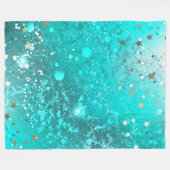 Mint Turquoise Foil Hintergrund Fleecedecke (Vorderseite (Horizontal))