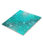 Mint Turquoise Foil Hintergrund Fliese (Seite)