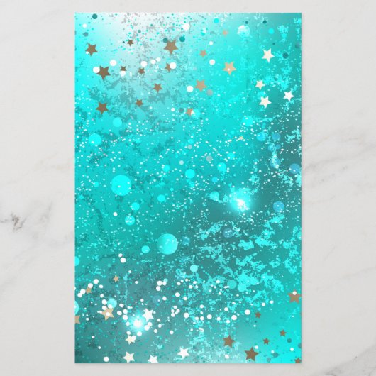Mint Turquoise Foil Hintergrund Flyer (Vorne)