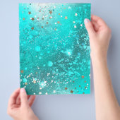 Mint Turquoise Foil Hintergrund Flyer (Hand)