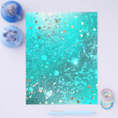 Mint Turquoise Foil Hintergrund Flyer (Einzeln)