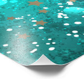 Mint Turquoise Foil Hintergrund Fotodruck (Ecke)