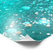 Mint Turquoise Foil Hintergrund Fotodruck (Ecke)