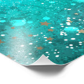 Mint Turquoise Foil Hintergrund Fotodruck (Ecke)