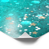 Mint Turquoise Foil Hintergrund Fotodruck (Ecke)