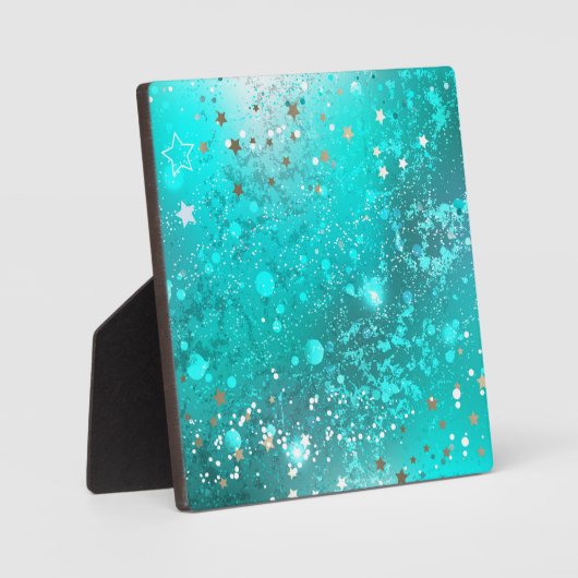 Mint Turquoise Foil Hintergrund Fotoplatte (Vorderseite)