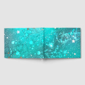 Mint Turquoise Foil Hintergrund Gästebuch (Voll)